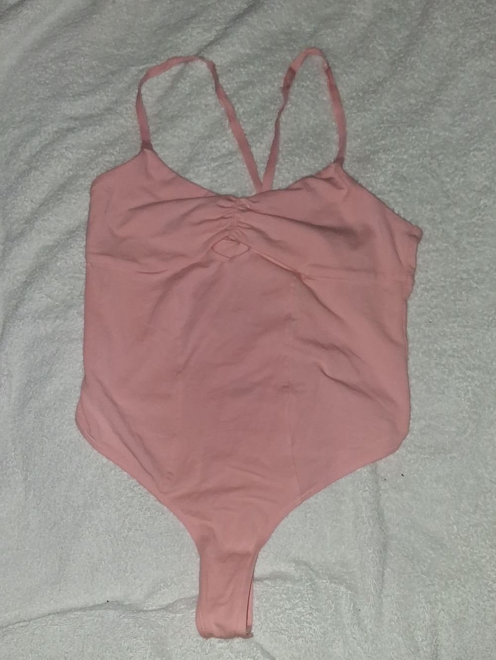 Colsie Pink V-Back Romper Bodysuit